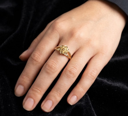 Delicate Floral Cluster Gold-Plated Ring